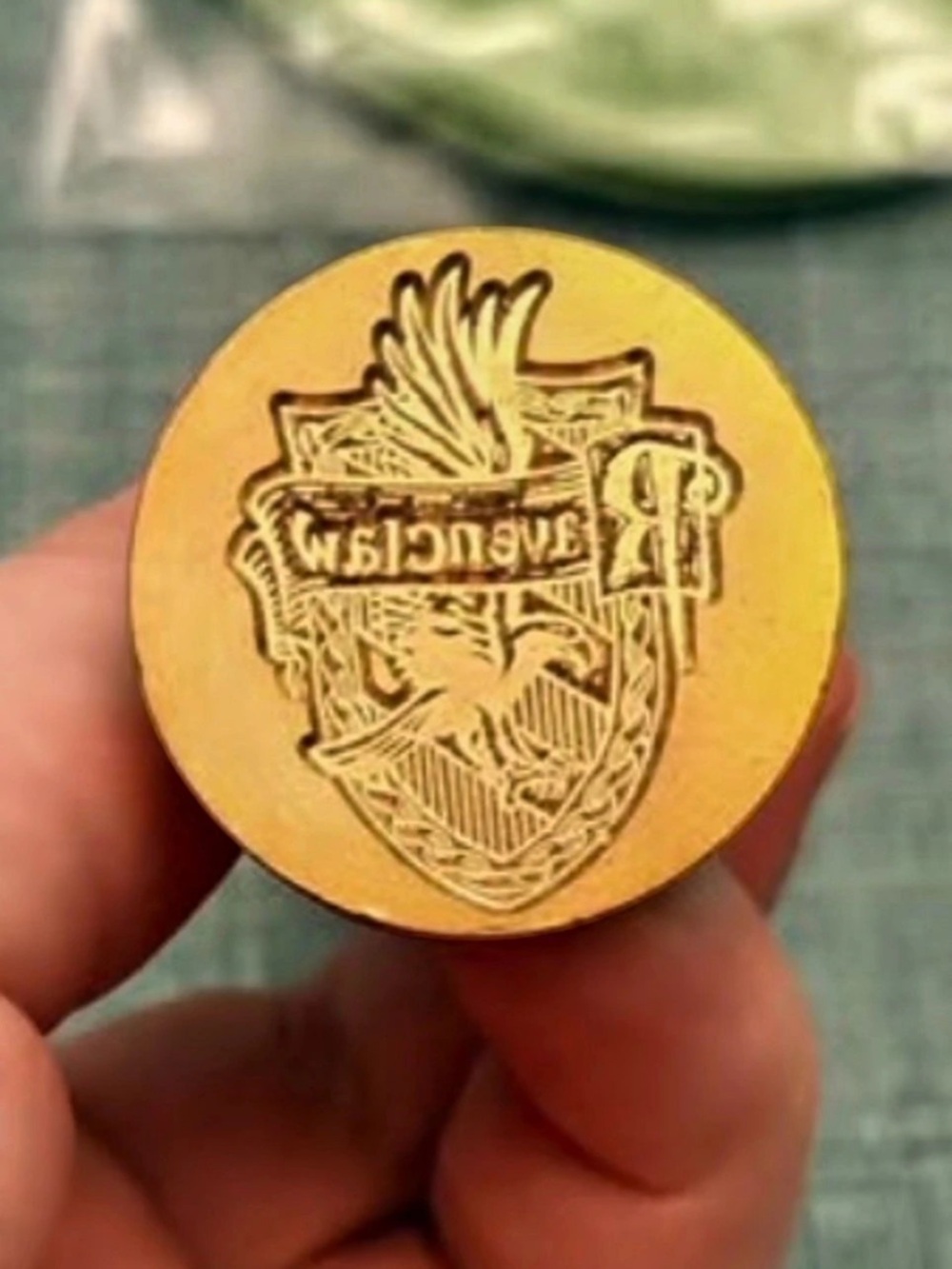 Harry Potter Ravenclaw Wax Seal Stamp Wooden Handle Brown & Gold
